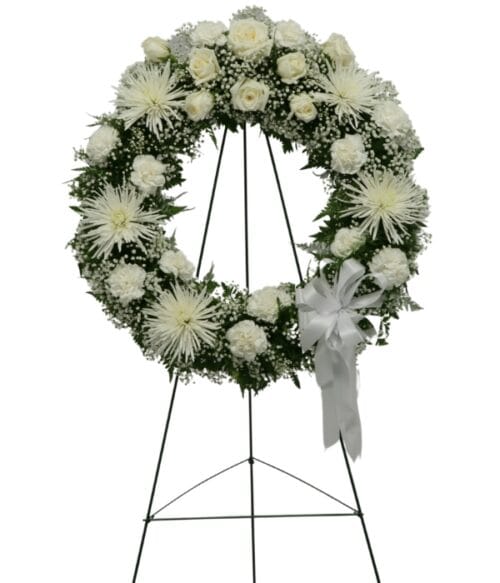 Funeral Wreath, Circular Funeral Flower Spray, Hoover Fisher Florist
