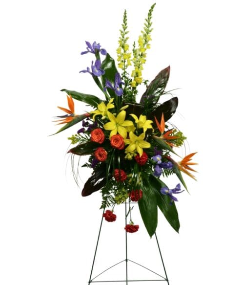 Standing Sympathy Spray, Funeral Spray, Sympathy Spray, Hoover Fisher Florist, Local Funeral Florist