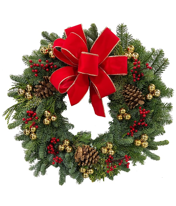 Christmas Door Wreath, Hoover Fisher Florist